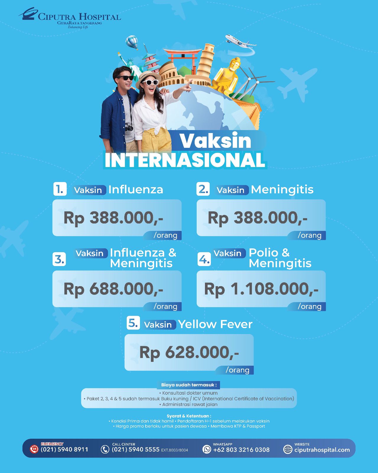 Pilihan Paket Vaksin Internasional